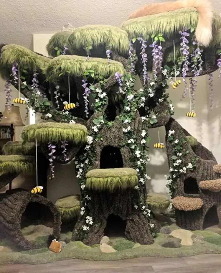 Company built the most magical cat tree for this special needs kitty and I’ve never seen anything like it