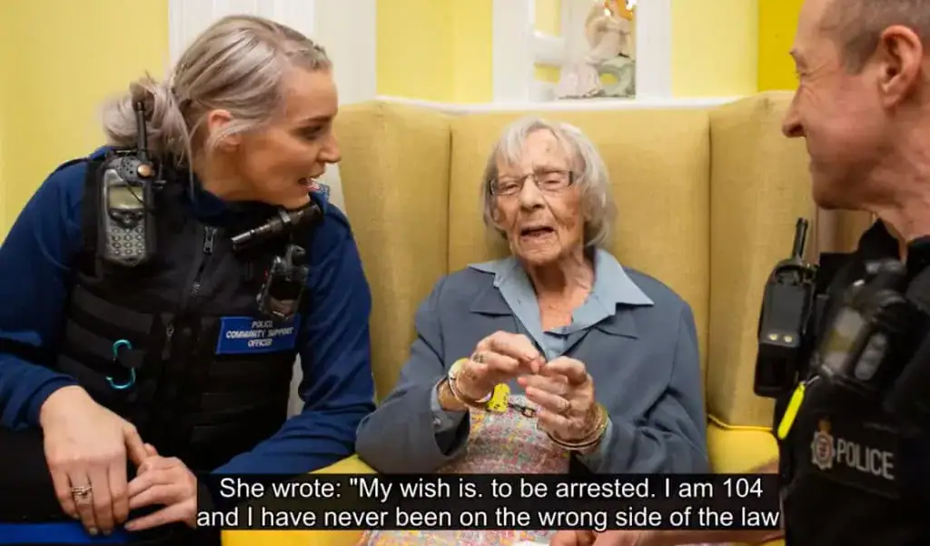 104-year-old grandma finally gets her bucket list wish to be arrested