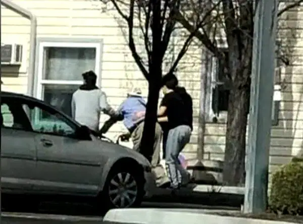 Group of teen boys help fallen elderly men when they thought no one was watching