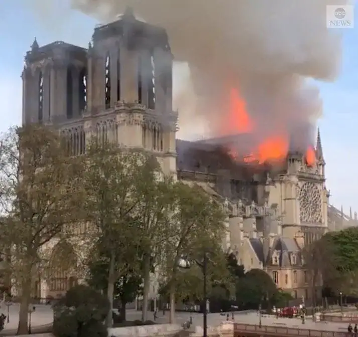 Horror as massive fire rips through historic Notre Dame Cathedral: ‘Everything is burning’