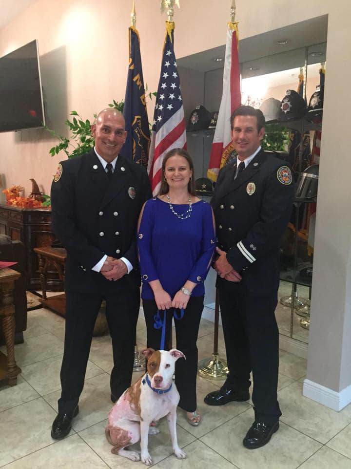 Smokey with his rescuers via Facebook