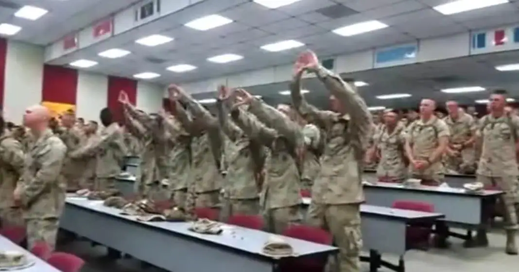 Group Of US Marines Sing ‘Days of Elijah’ Together During Worship Service