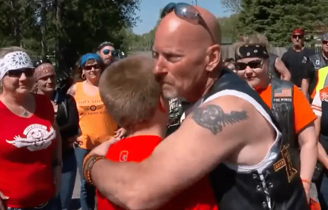 Carson gives Zane a hug