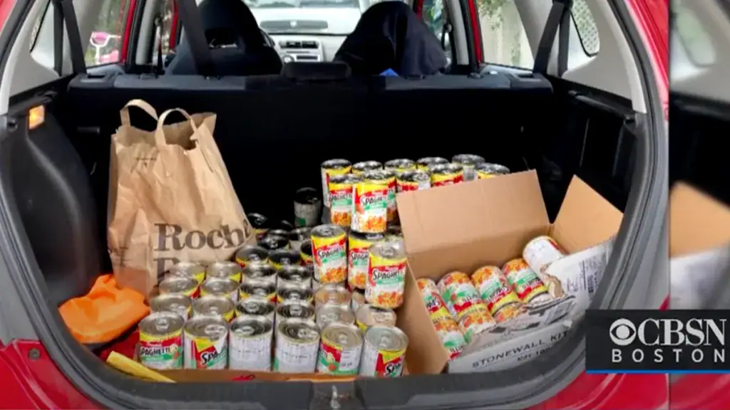 A car trunk full of SpaghettiOs