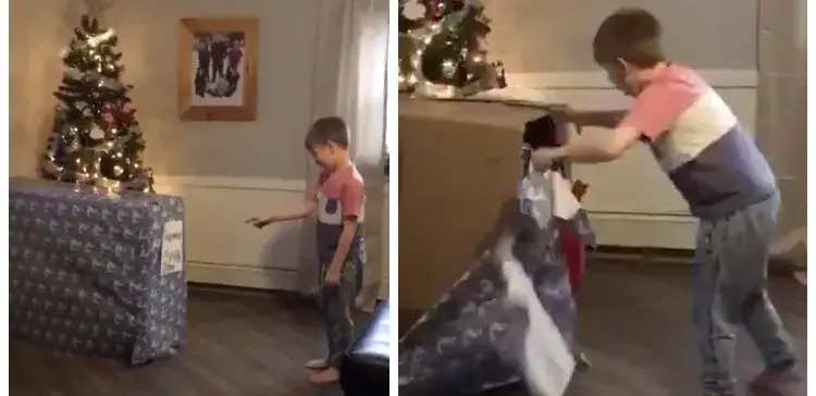 Soldier’s young son opens giant box – finds ‘the only Christmas gift he asked for’ hiding inside