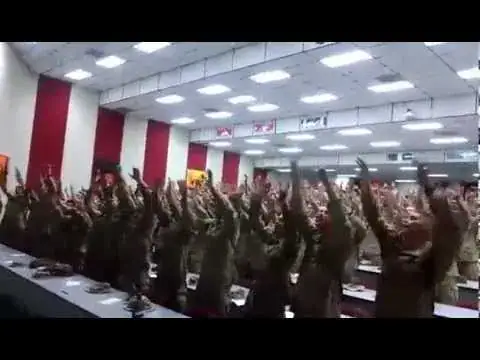 Group Of US Marines Sing ‘Days of Elijah’ Together During Worship Service