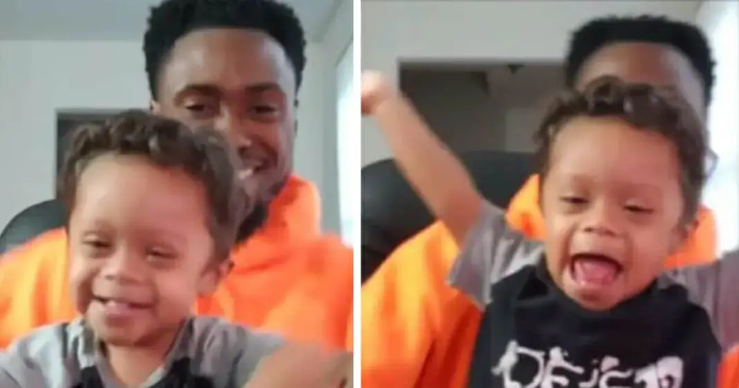 2-year-old with Down syndrome celebrates 11 months cancer-free with dad. Let’s hear it for him!