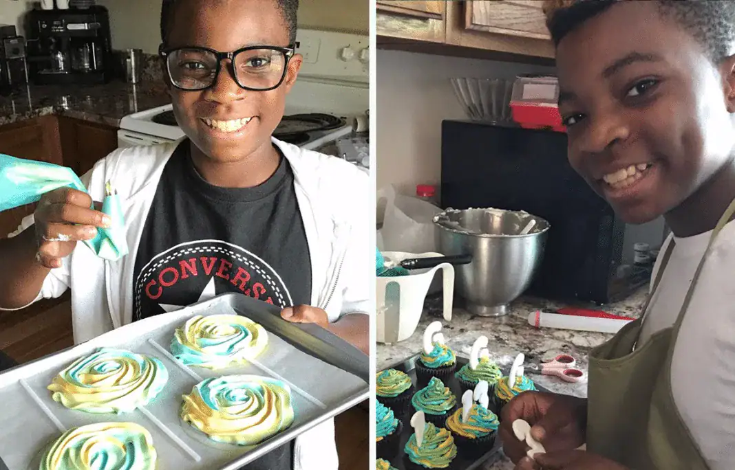 13-year-old opens a bakery. For every cupcake he sells, he gives one to the homeless