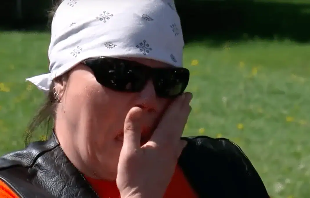 Tracy Malenke weeps for joy
