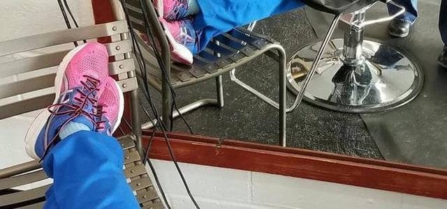 Jodi Back's pink sneakers