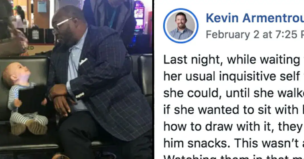 Stranger makes friends with toddler at airport, dad responds with powerful post that goes viral