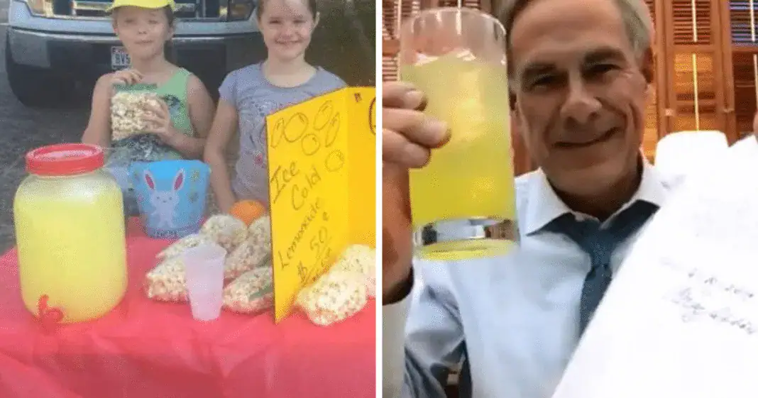 Texas governor signs ‘lemonade stand law’ so kids’ drink stands can’t be shut down