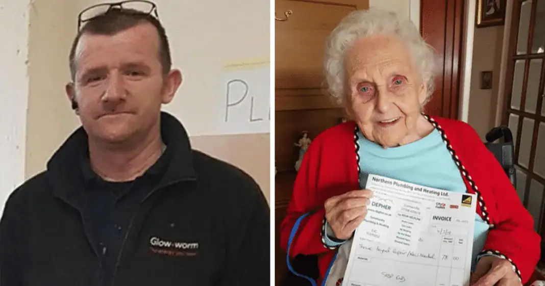 Plumber takes job at cancer-stricken 91-year-old’s home, and his invoice is now going viral