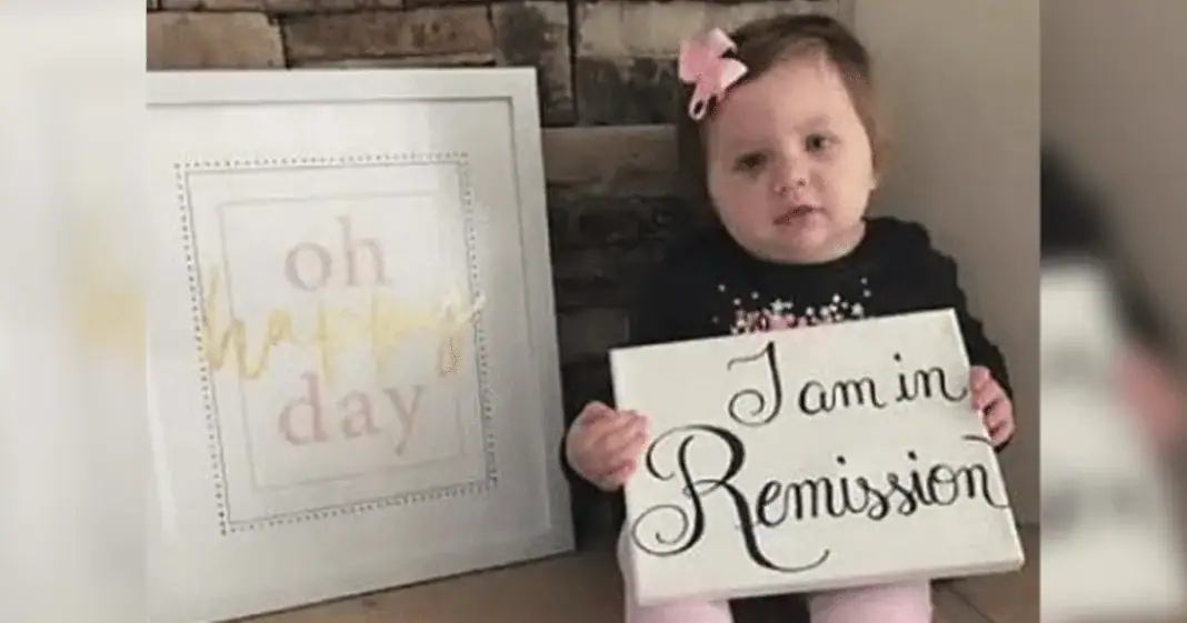 1-year-old girl who beat stage 4 cancer celebrates in sweet photo announcing the news
