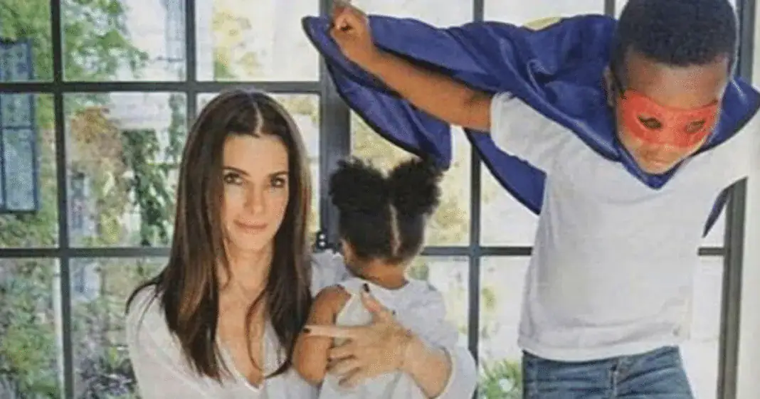 Angry Sandra Bullock says her kids aren’t ‘adopted kids’, they’re just kids.