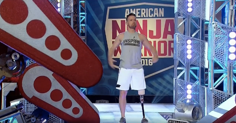 Amputee Steps Up For Insane Ninja Challenge. Then He Does Something That Drives Crowd Wild