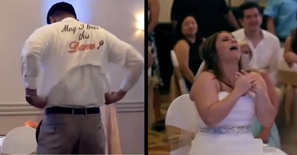 Groom Turns Back On Bride During Dance. When He Turns Around She Can’t Believe Her Eyes