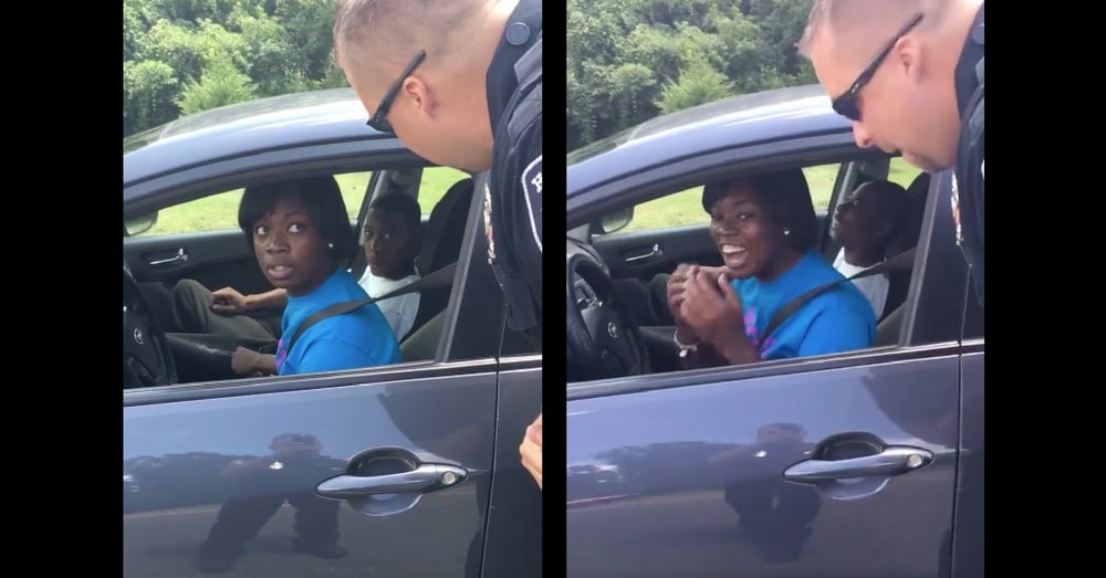 Driver Nervous When Officer Pulls Her Over, But What He Says Next Has Her Rolling With Laughter