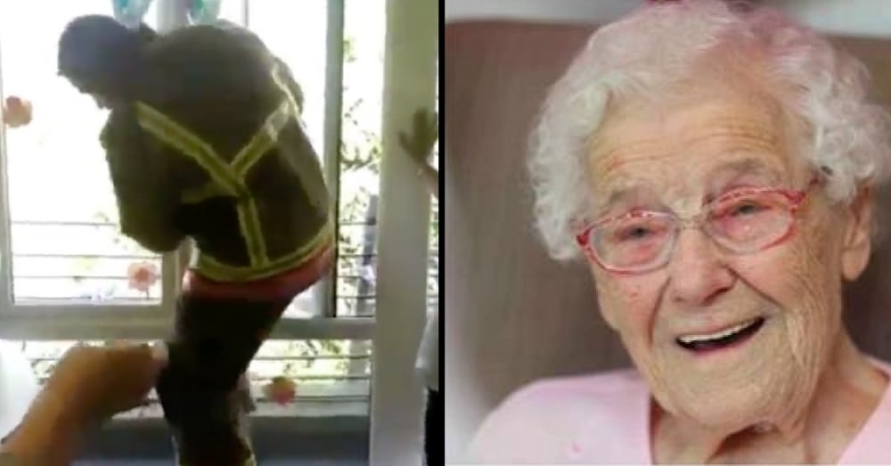 Fireman Climbs 3 Stories To Get To 105-Yr-Old. What She Says When He Gets There Has Him Rolling