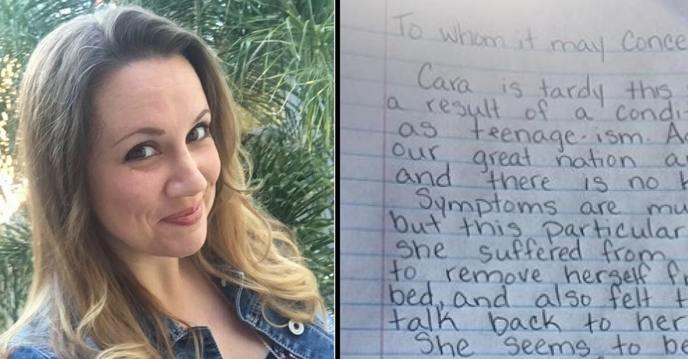 Mom Gets Last Laugh With Hilarious Note To Teacher Explaining Why Her Daughter Is Late