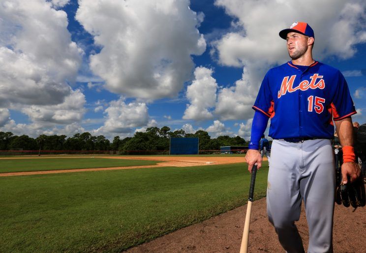 Tim Tebow's career as a baseball player is going pretty well. (Getty Images/Rob Foldy)