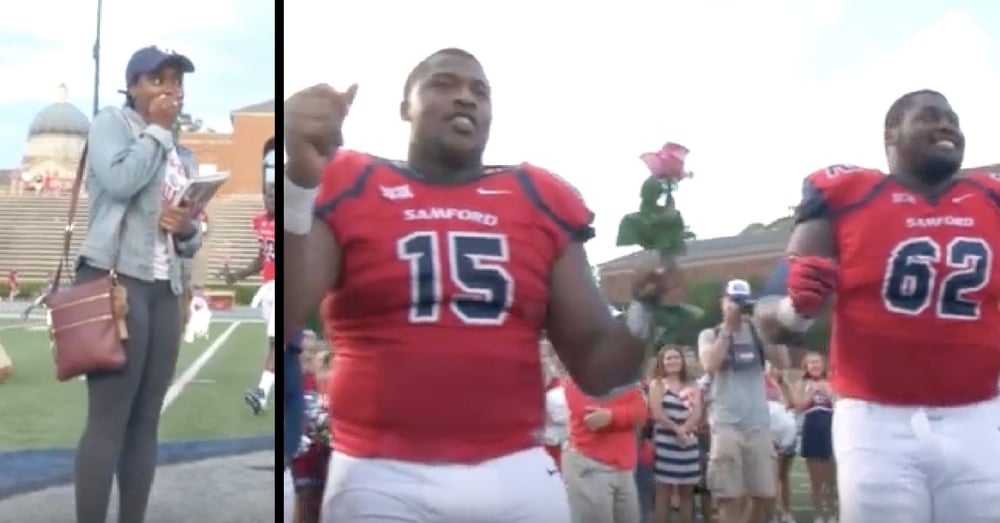She’s Confused When Football Team Surrounds Her, Then Things Take An Unexpected Turn