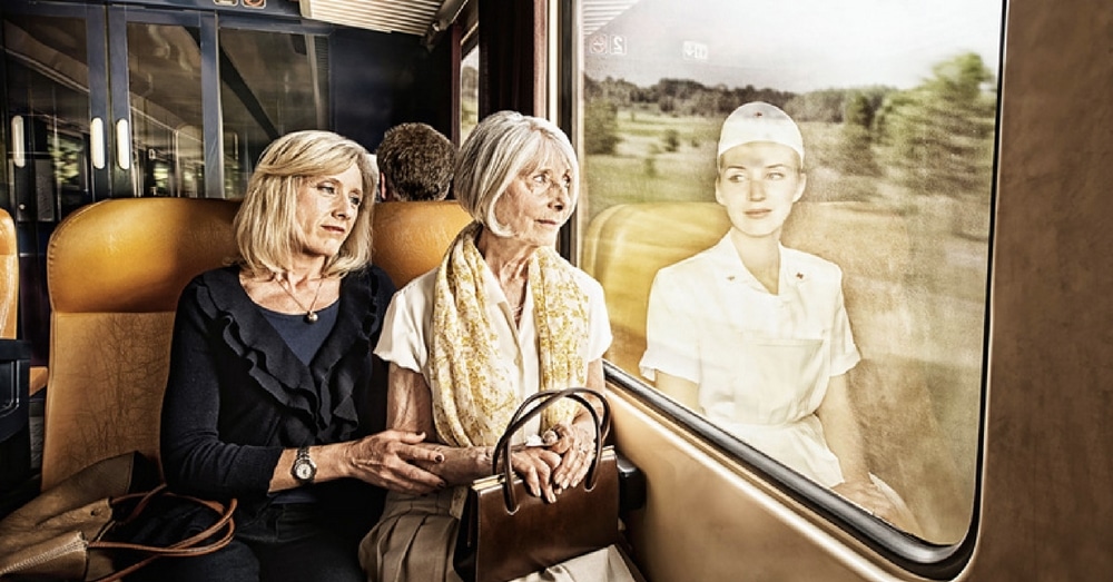 Photos Show Elderly People Looking At Reflections Of Their Younger Selves