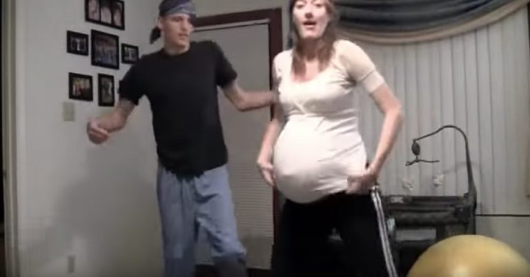 She’s 4 Days Overdue With Twins. Now Watch What Happens When She Moves Her Shirt…
