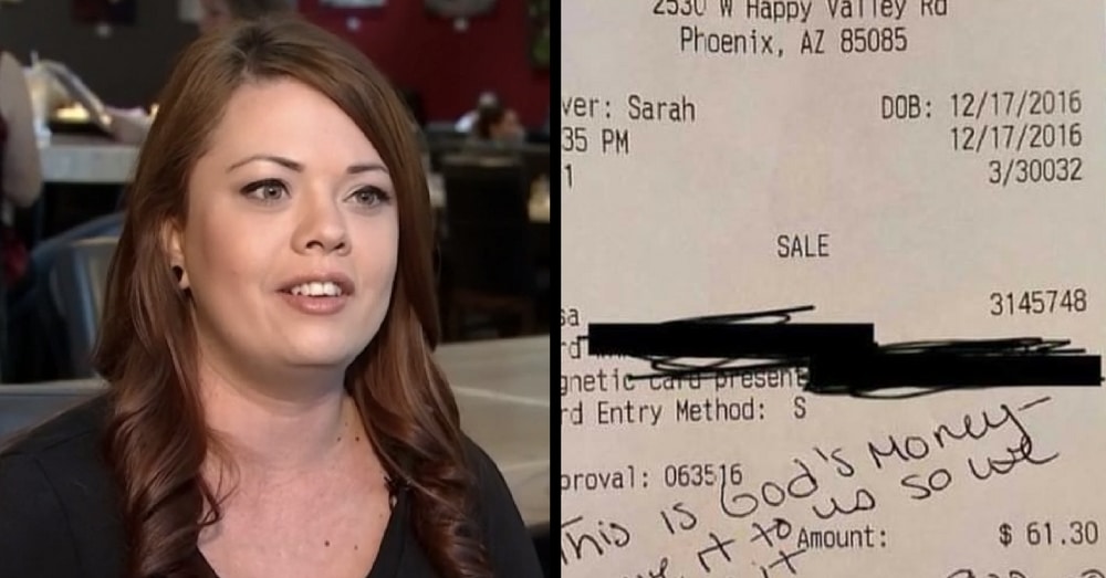 Pregnant Waitress Can’t Make Ends Meet, Then Stranger Writes Something On Check…