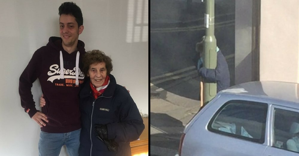 He Sees Elderly Woman Clinging To Lamp Post, Immediately Knows What He Needs To Do
