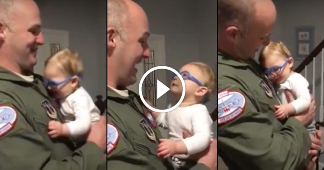 Watch The Heartwarming Moment This Baby Sees His Soldier Father For The 1st Time