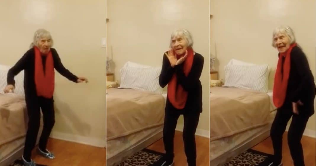 95-Yr-Old Relaxing When Christmas Song Comes On. What She Does Next Had Me In Stitches!