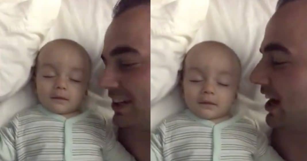 Sleeping Baby Has The Best Reaction When Dad Tells Him He Loves Him