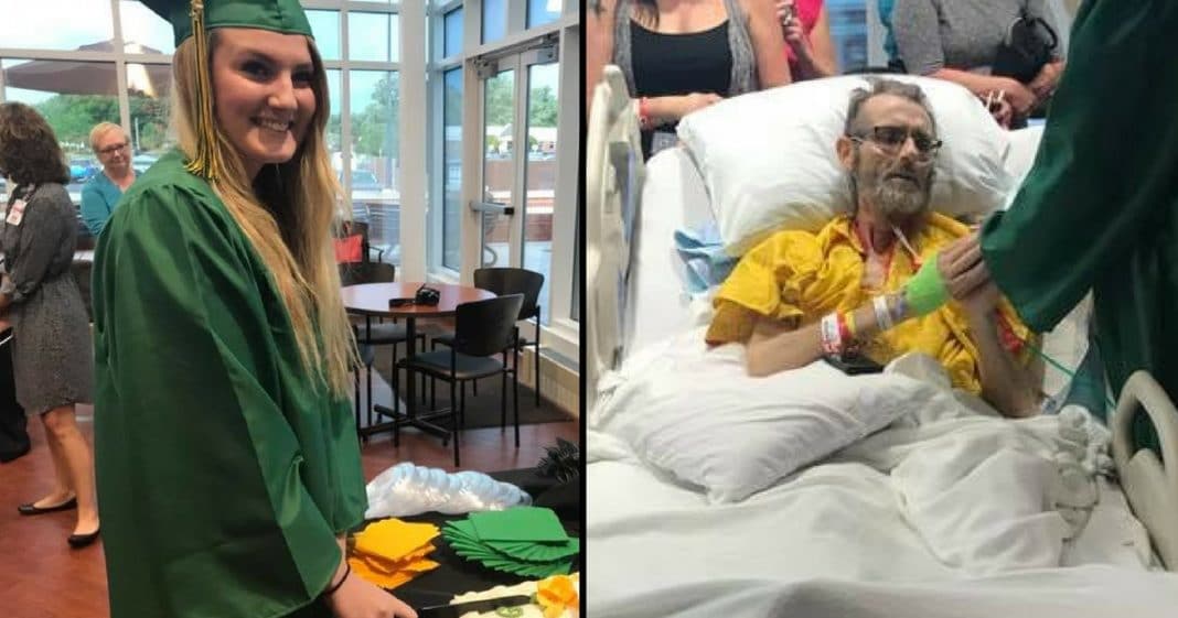 Doctors Tell Dad He Can’t Go To Graduation, But When She Walks In…Tears
