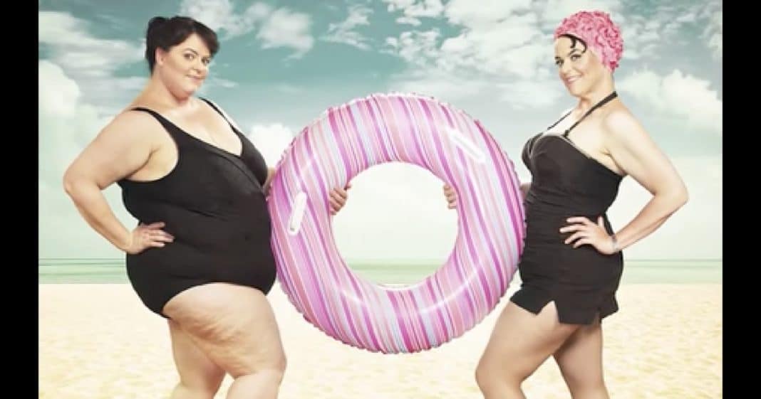 Overweight Woman Poses In Swimsuit, Then Reveals Shocking Identity Of Woman On Right