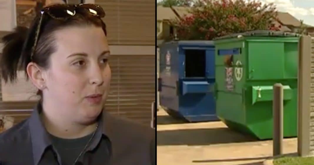 Woman Hears Strange Noise Coming From Dumpster, That’s When She Takes A Look Inside