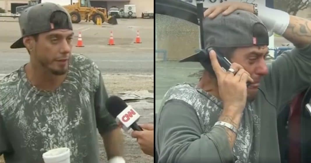 Man Wades 12 Miles Through Flood Looking For Dad, Then 1 Phone Call Leaves Him In Tears