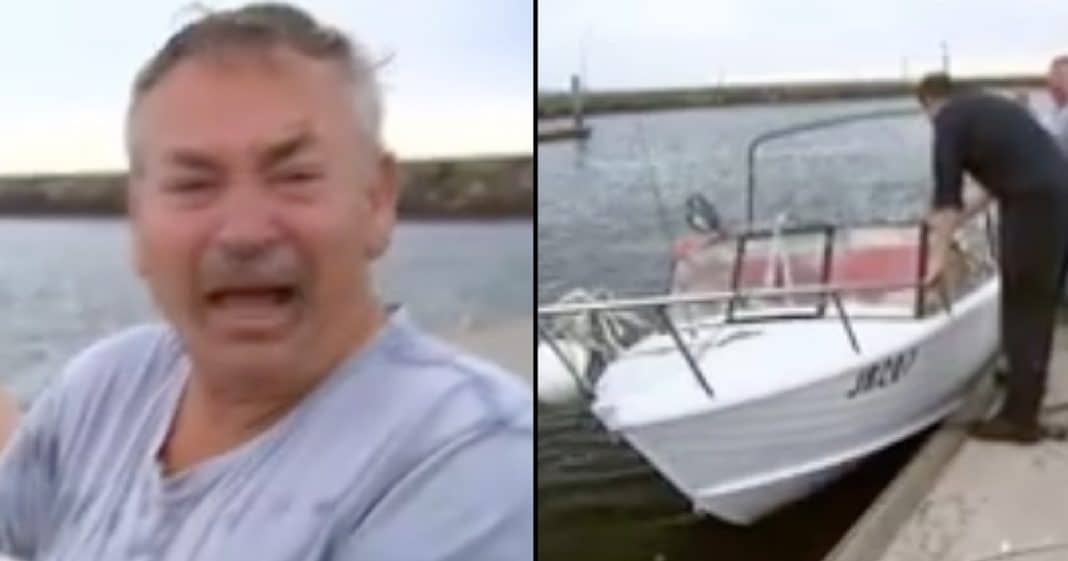 Man Heartbroken When Dog Lost To Sea, Then Sees Cops Tow Boat, Breaks Down When He Sees Inside