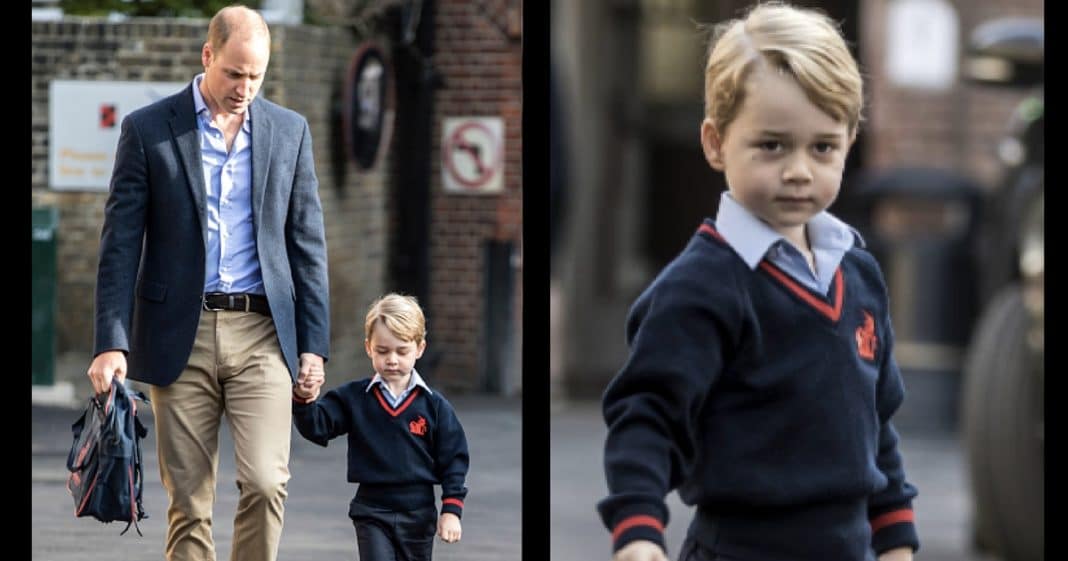 William Takes George To 1st Day Of School, But People Notice Something Eerily Familiar About Photo