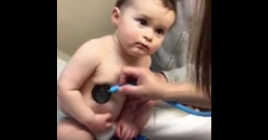 Baby Goes In For 9-Month Checkup. Mom Captures Moment He Falls In Love With Pretty Nurse