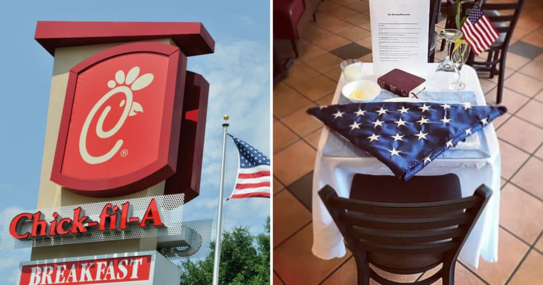 Chick-fil-A Sets Up ‘Missing Man Table’ Inside Restaurants To Honor Fallen Servicemen