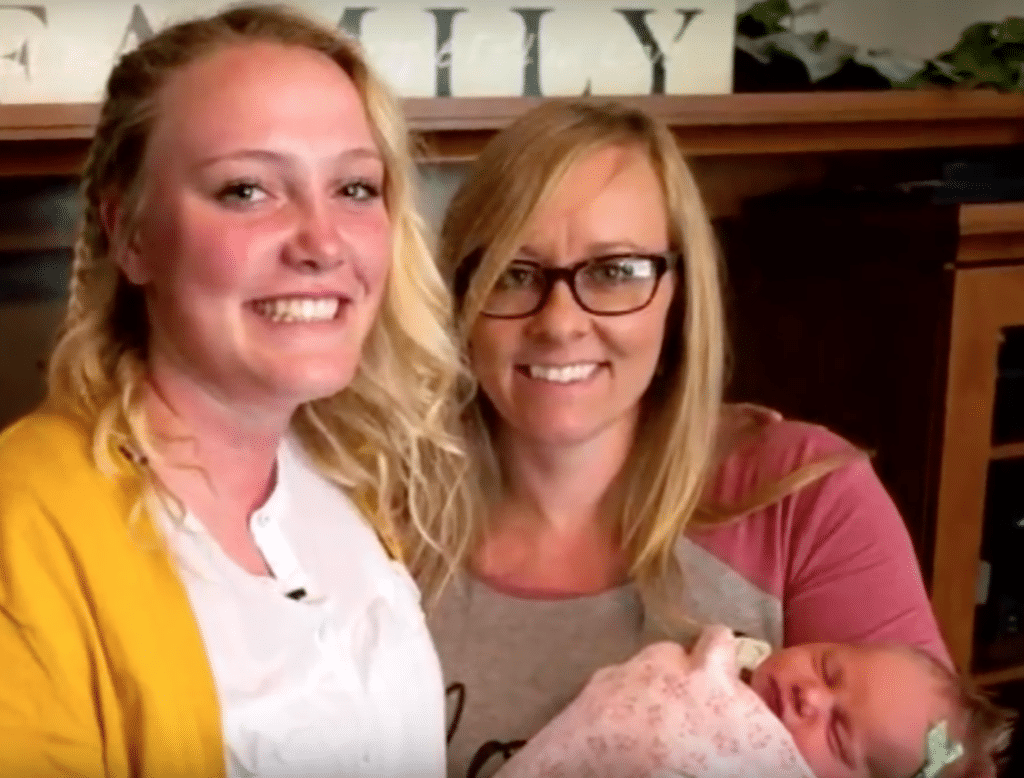 Morlie Hayes and her aunt, Laura Creager with baby, Kayla Faith 