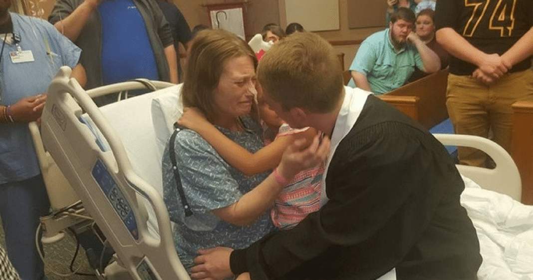 Mom With Cancer Doesn’t Have Long To Live, Dying Wish Granted When Son Shows Up In Cap & Gown