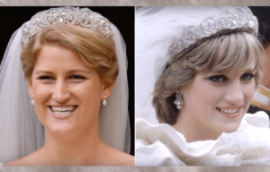 Princess Diana in the Spencer tiara with Celia McCorquodale