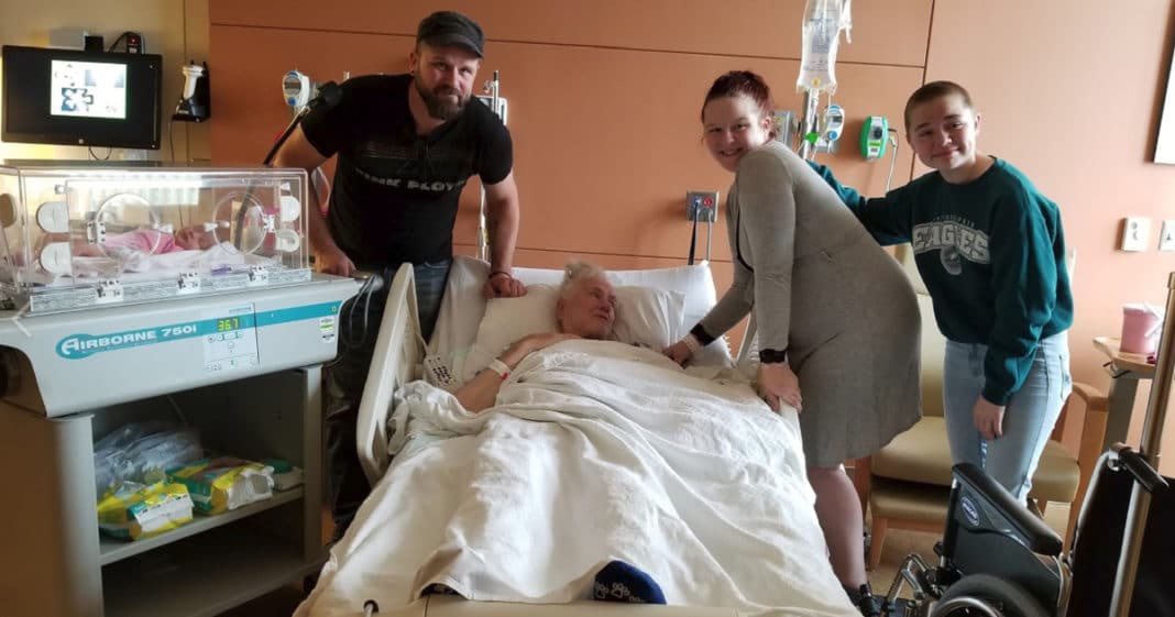 Great-Grandpa Dying 4 Floors Below Granddaughter In Labor Meets Newborn Before Passing Away