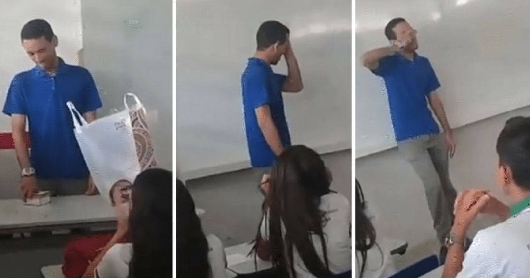 Teacher Without Salary Spends 2 Months Sleeping At School, Weeps When He Sees Gift From Students