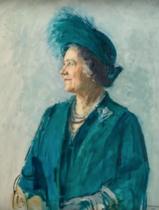 The Queen Mother oil sketch by Michael Noakes via YouTube