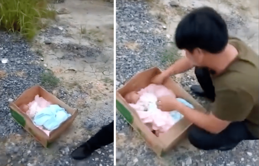 Motorists Hear Screams From Side Of Road, Find Baby Girl Abandoned Inside Cardboard Box With A Note