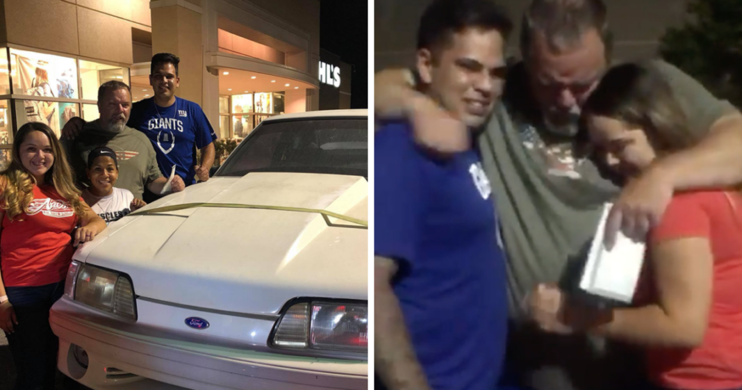 Dad In Tears When Kids Buy Back Mustang He Sold To Pay For Wife’s Cancer Treatment 12 Years Ago