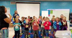Hickerson Elementary School performs "Happy Birthday" using sign language